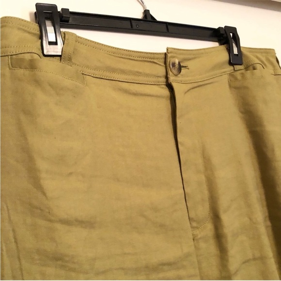 Maeve The Ettie High Rise Crop Wide Leg Pants Linen Edition Olive - Picture 4 of 6